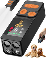 Ultrasuono 4X dispositivo di allontanamento del barking, apparecchio antibarking, 10 posizioni, 45 piedi di portata, ricaricabile e controllo del barking sicuro, per uso interno/esterno (nero + arancione)