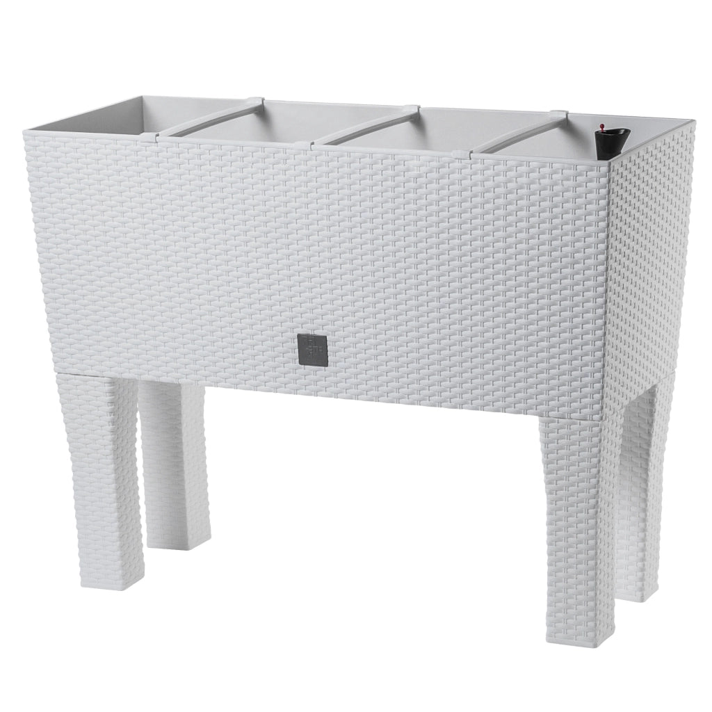 Vaso da giardino KADAX con fioriera interna su gambe, colore bianco, 80 cm.