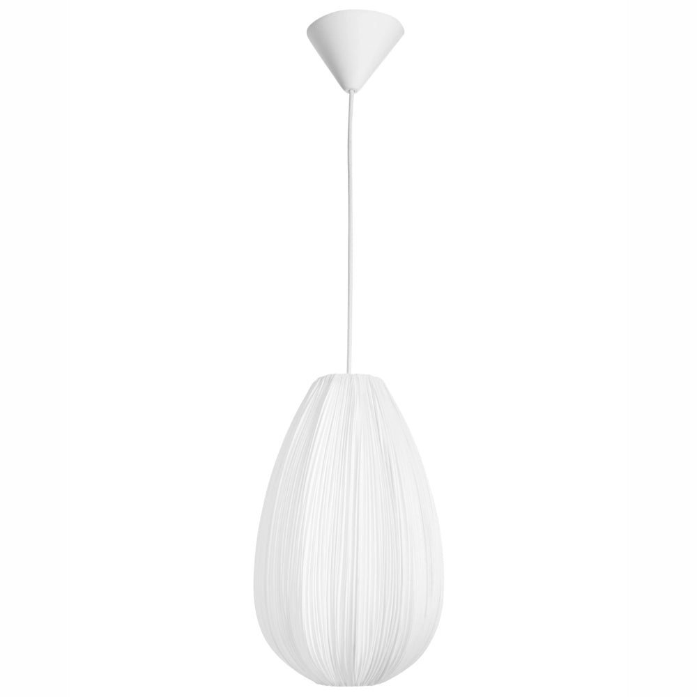 Lampada a sospensione con paralume in tessuto di cotone bianco design moderno luce per soggiorno