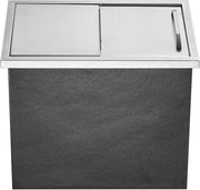 Iscioteca da appendere, 46 cm L x 30 cm B x 36,5 cm H acciaio inossidabile, 38,5 litri di capacità con coperchio a scomparsa, scarico e stop, per cucina esterna