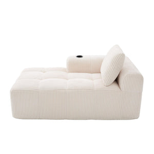 Poltrona reclinabile in velluto a coste - Xylo - Cuscini, portaoggetti e portabicchieri