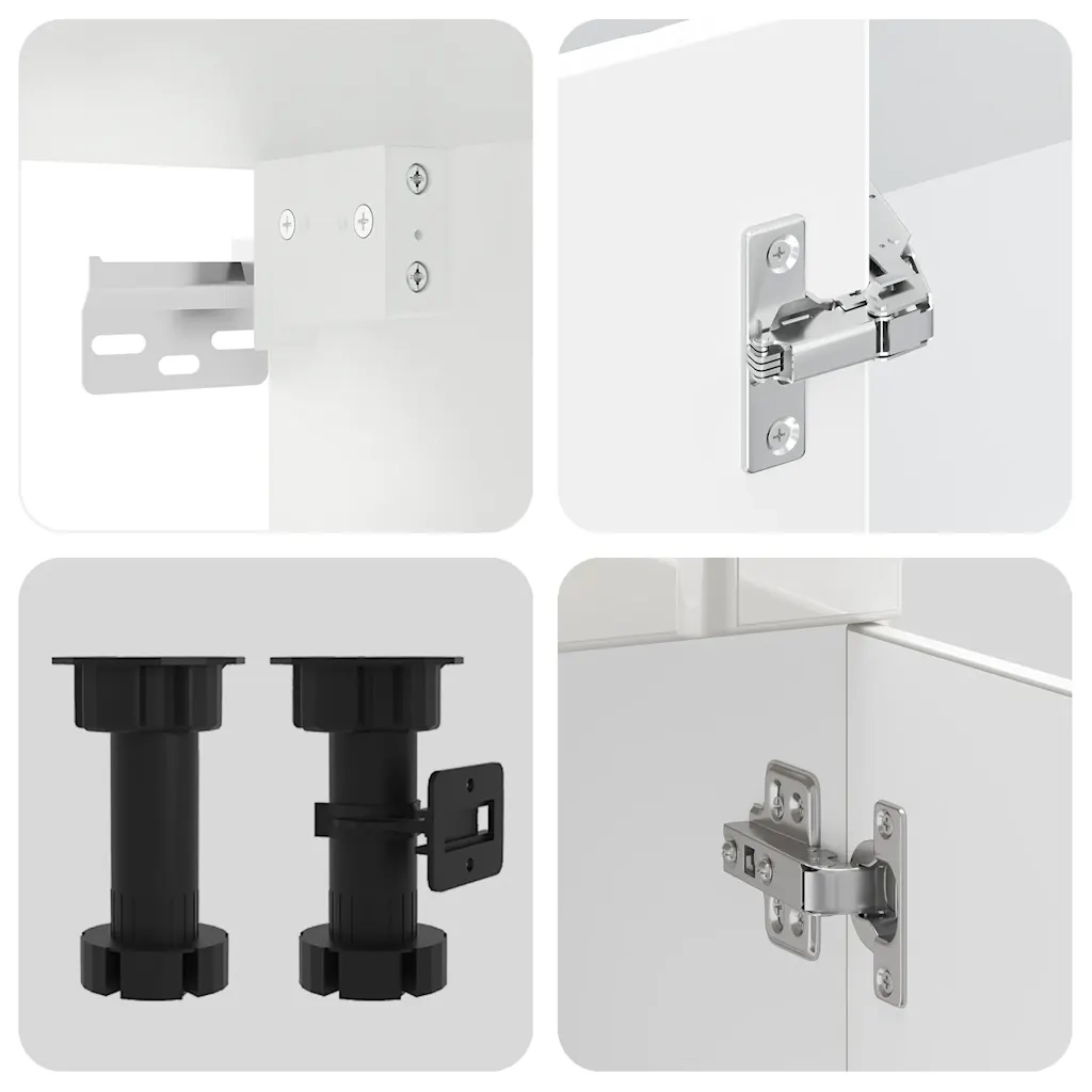 Set Mobili da Cucina 11 pz Lucca Bianchi Lucido in Truciolato 3314923