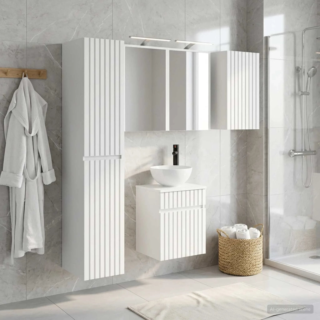 Set di Armadi da Bagno 5 pcs Bianco 43 x 16 x 62,5 cm 3407343