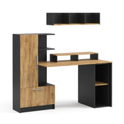 Set scrivania Tomy Antracite/Rovere dorato 150 x 59 cm Set di 4 Vicco