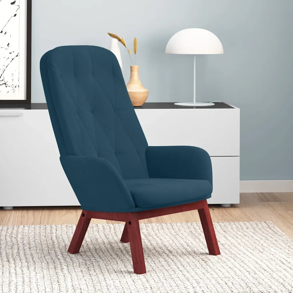 Poltrona Relax Blu in Velluto 341228