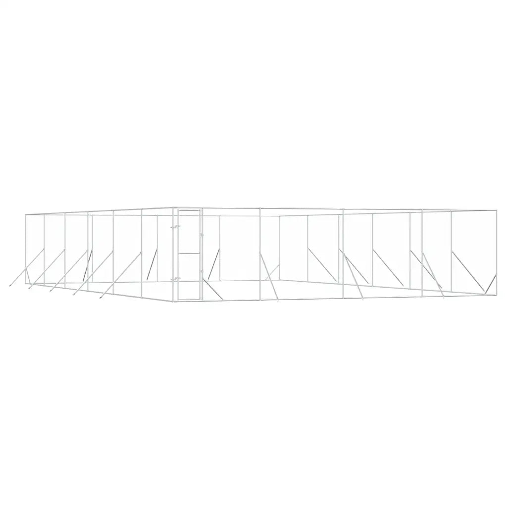 Cuccia per Cani da Esterno Argento 8x12x2 m in Acciaio Zincato 3190465