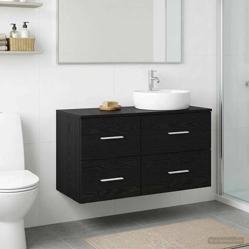 Armadio Bagno In-between Rovere Nero 30 x 35 x 50 cm 890359