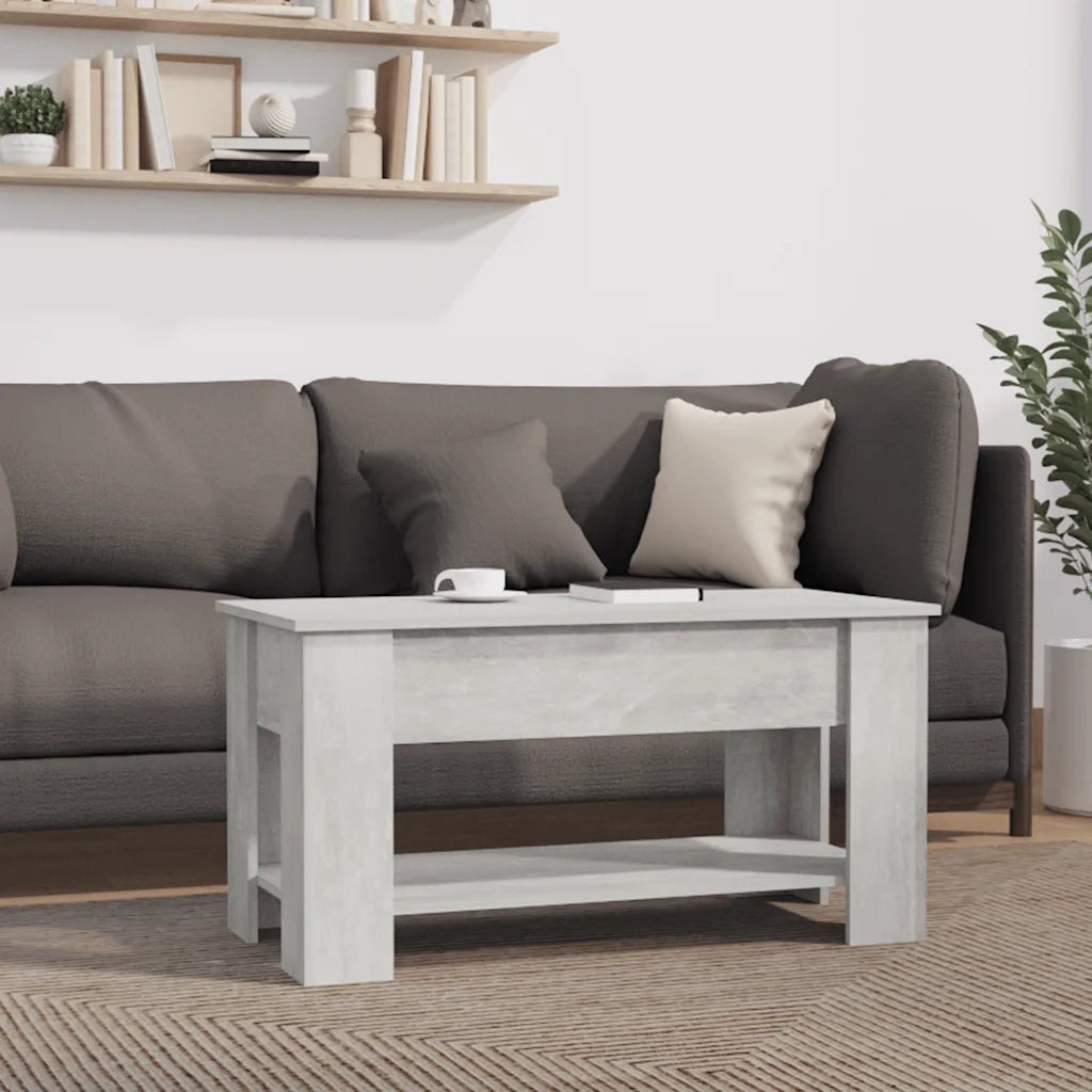 Tavolino Salotto Grigio Cemento 101x49x52 cm Legno Multistrato 809705