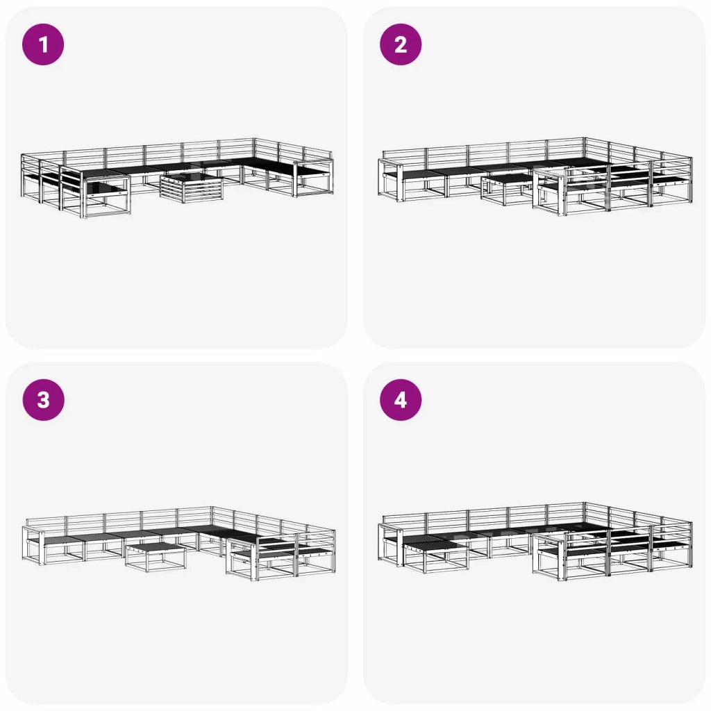 Set di divani da esterno 11 pcs Naturale 3368277