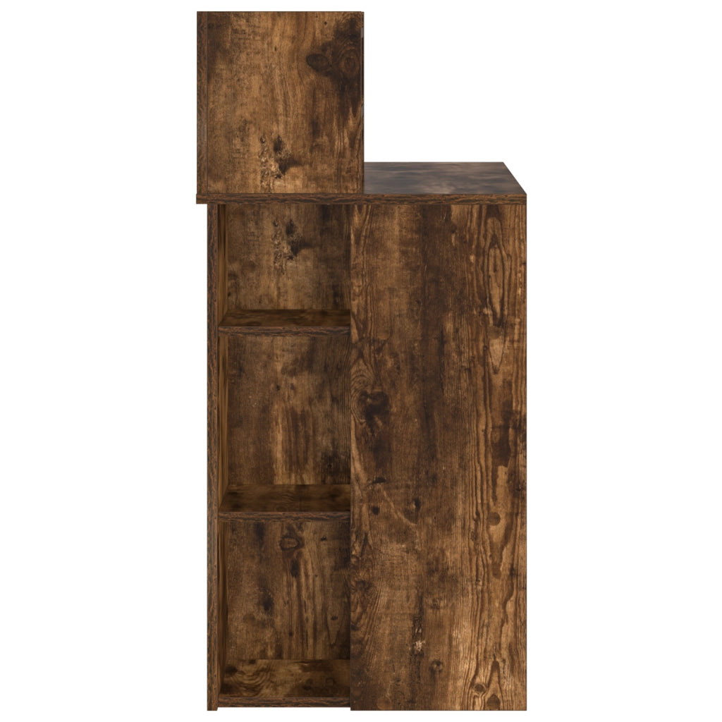 Scrivania con Storage in Rovere Affumicato 90x48x101.5 cm Legno Ingegnerizzato