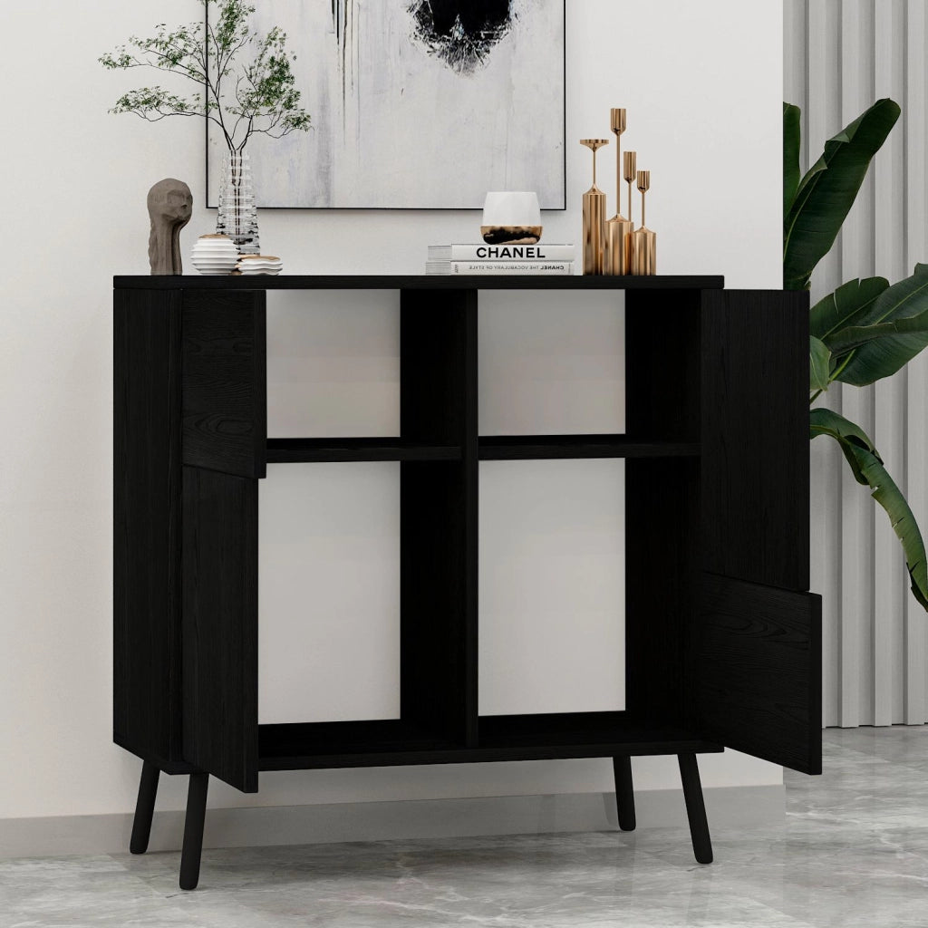 Armadio multiuso in legno "Darien" - 76,5 x 35 x 79,5 cm - Legno nero
