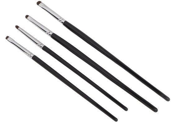 Set di pennelli per ombretto - 4 pezzi - Materiale morbido per capelli - Volume capelli denso - Pennelli per trucco - Ideali per dettagli di ombretto - Pennelli per trucco