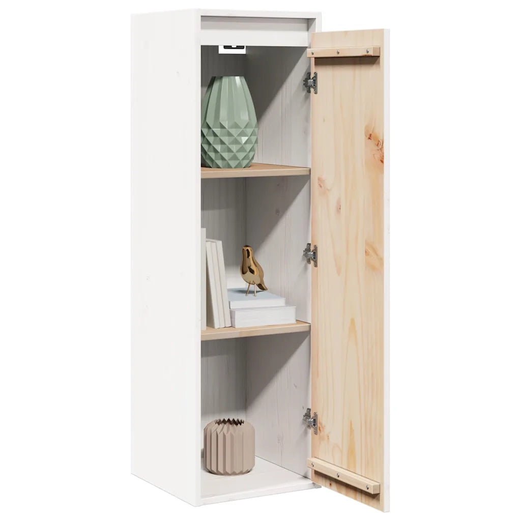 Pensili Bianchi 2 pz 30x30x100 cm in Legno Massello di Pino 813508