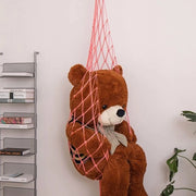 Matassa a rete per bambini con organizzatore per giocattoli e decorazioni in pelle morbida per angoli grandi