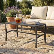 Tavolino da Giardino in Acciaio Acciaio cm 92x45x45 - BRENT
