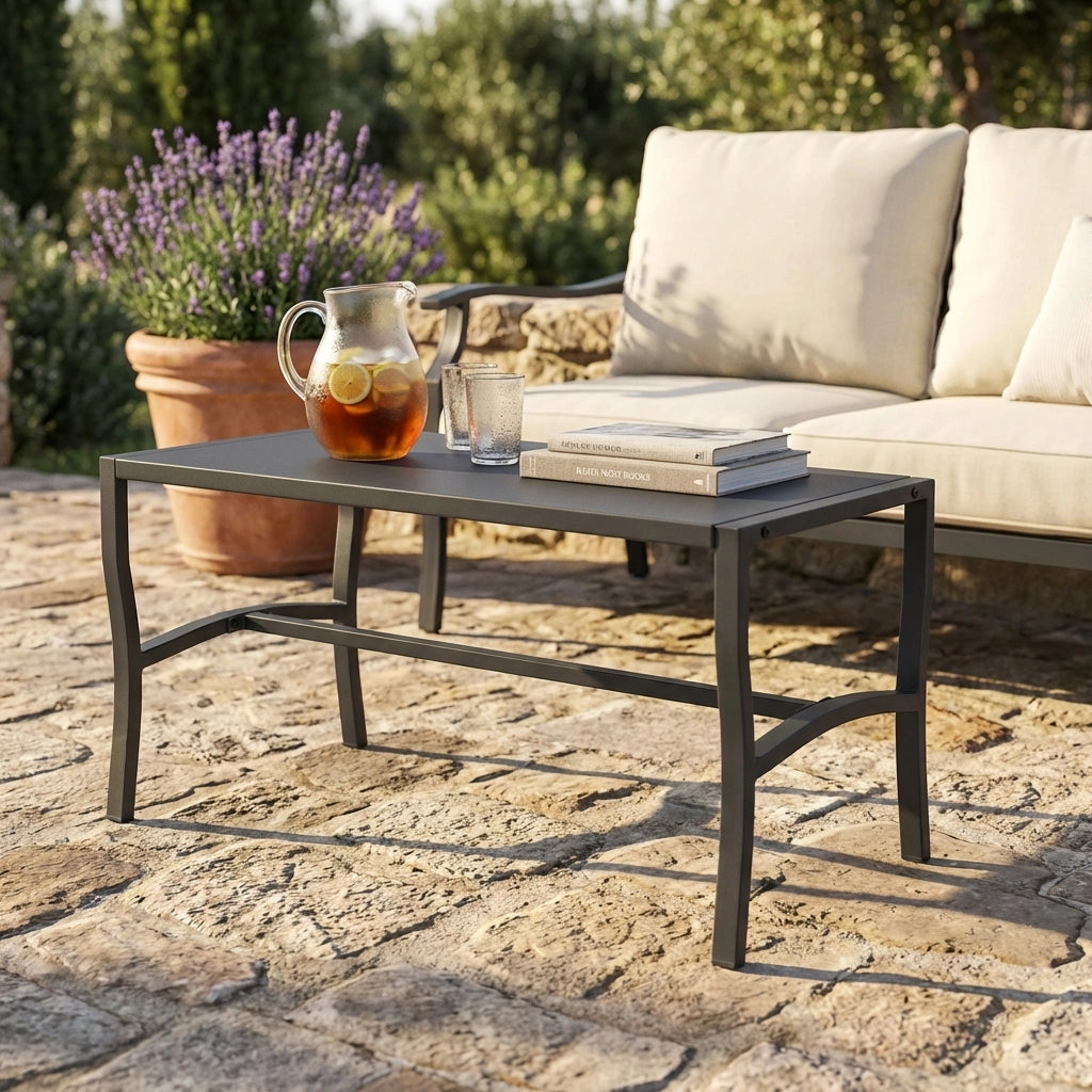 Tavolino da Giardino in Acciaio Acciaio cm 92x45x45 - BRENT