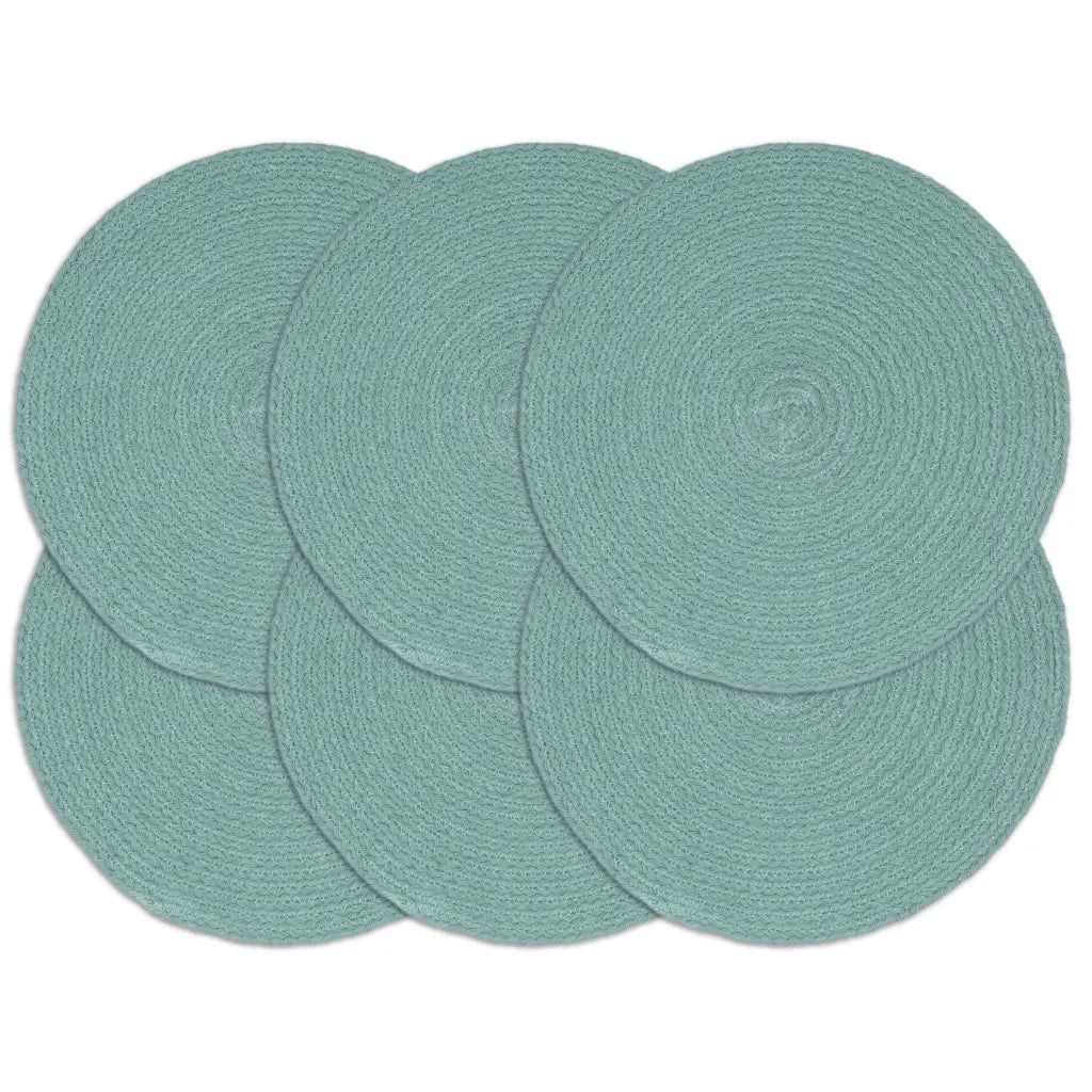 Tovagliette 6 pz Verde Neutro 38 cm Rotonde in Cotone  cod mxl 73025