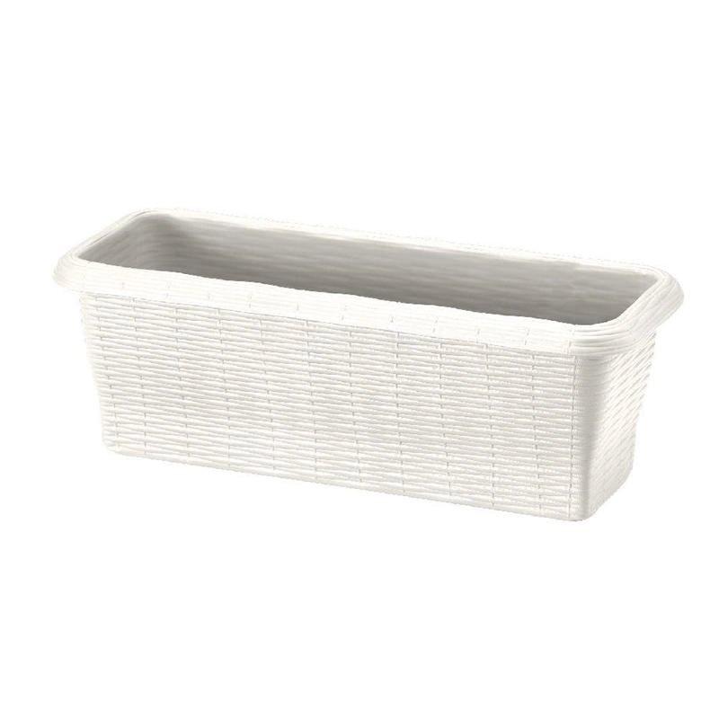 FIORIERA RETTANGOLARE 'PAGLIA' cm 60x20x17,5 lt.11,5 - panna  - BAMA