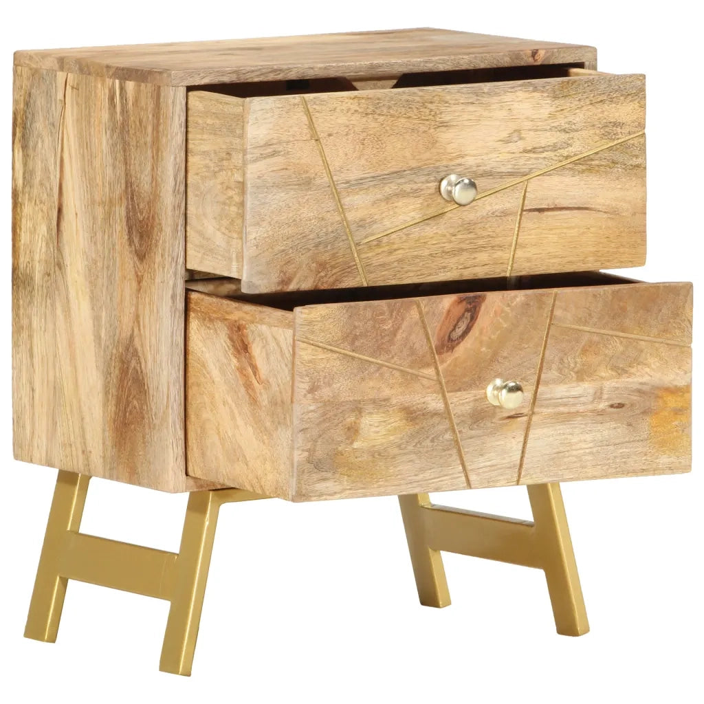 Comodino 40x30x50 cm in Legno Massello di Mango cod mxl 56611
