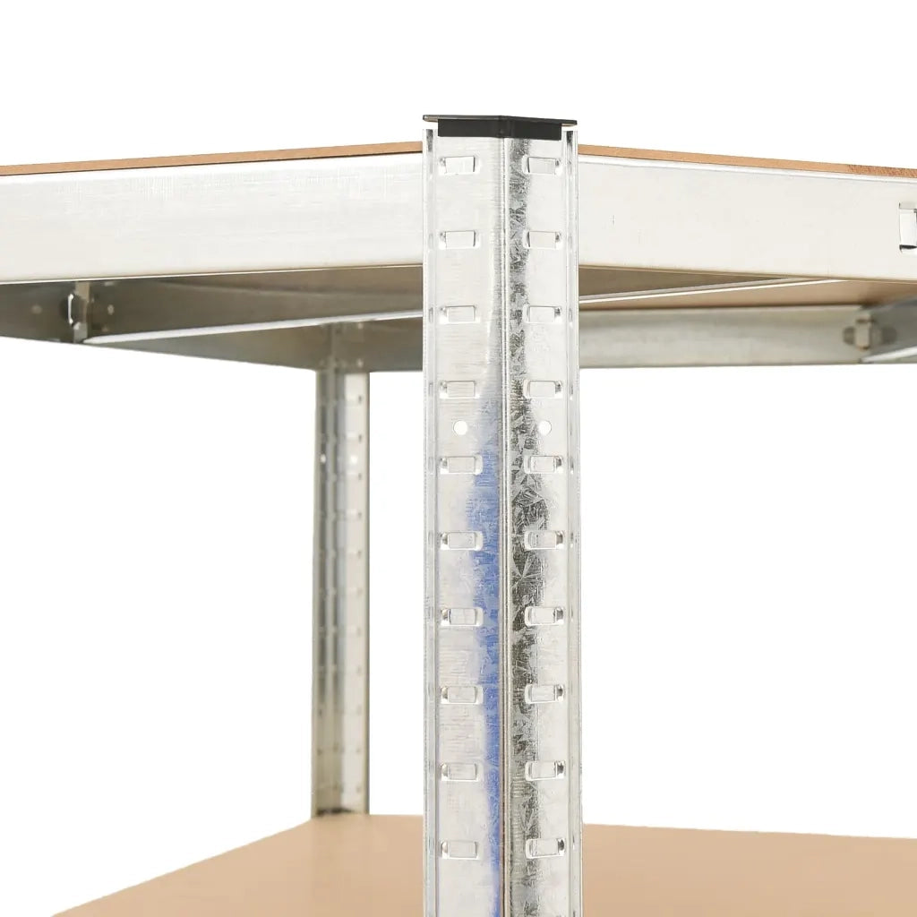 Scaffali Resistenti 5 Ripiani 3pz Argento Acciaio e Multistrato 3154206