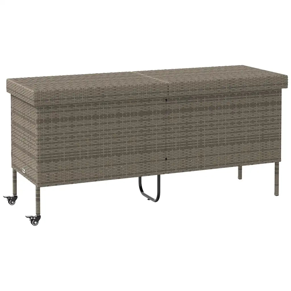 Contenitore da Giardino con Ruote Grigio 160x55x75cm Polyrattan 4103833