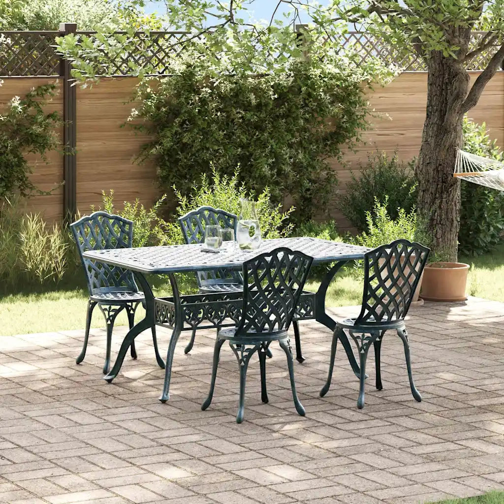 Set da Pranzo per Giardino 5 pcs Verde Alluminio 3334671