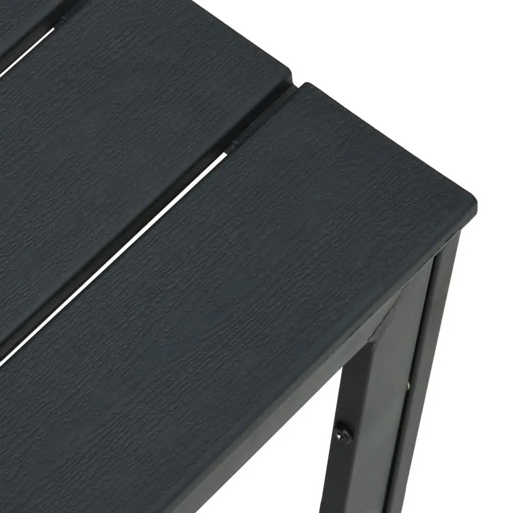 Tavolino da Salotto Nero 78x78x74 cm HDPE Aspetto Legno 47882