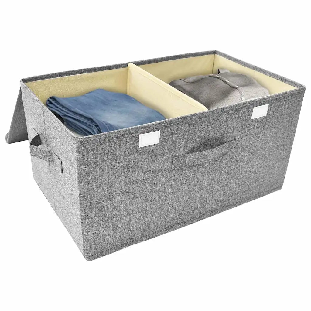 Scatola Portaoggetti in Tessuto 50x30x25 cm Grigio 332914