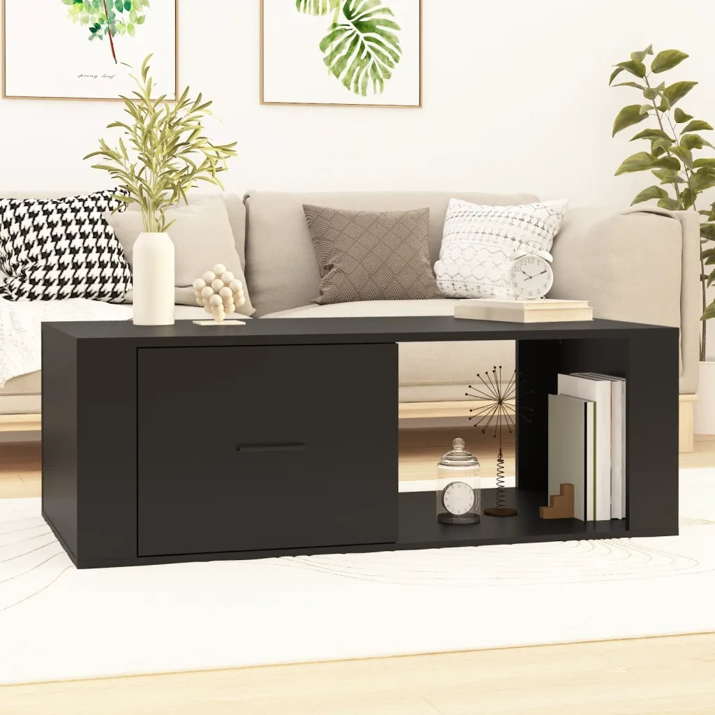 Tavolino da salotto | Tavolino da caff¨¨ | Tavolino da Soggiorno Nero 100x50,5x35 cm in Legno Multistrato