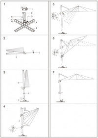 Ombrellone da Giardino Saturno Decentrato 3x4 m in Alluminio Blu Telo Bianco