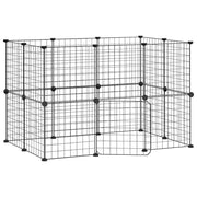 Gabbia per animali domestici a 20 pannelli con porta 35 x 35 cm nera 02_0041569