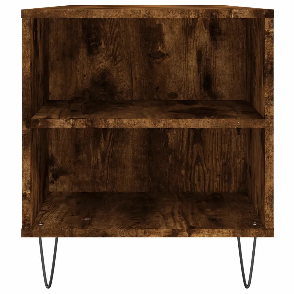 Tavolino da Salotto-Tavolino da soggiorno-Tavolo Rovere Fumo 102x44,5x50cm Legno Multistrato 345698