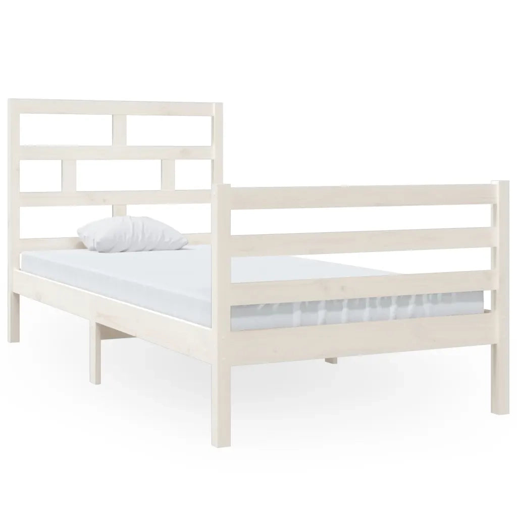 Giroletto-Struttura Letto in Legno Massello di Pino Bianco 90x200 cm