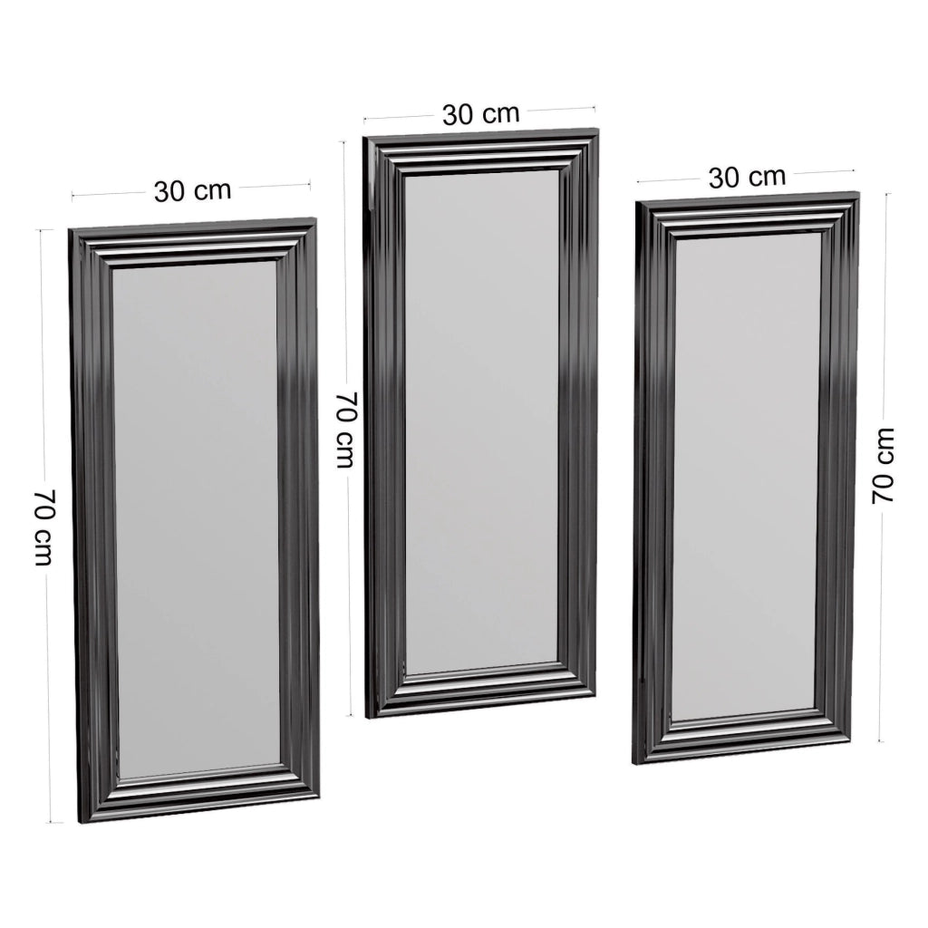 Guarcino, Specchio Modulabile, 30x70h cm Argento