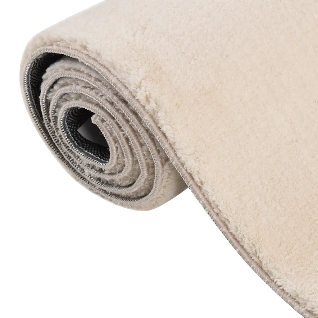 Tappeto Lavabile Soffice Pelo Corto 160x230cm Antiscivolo Beige 342202