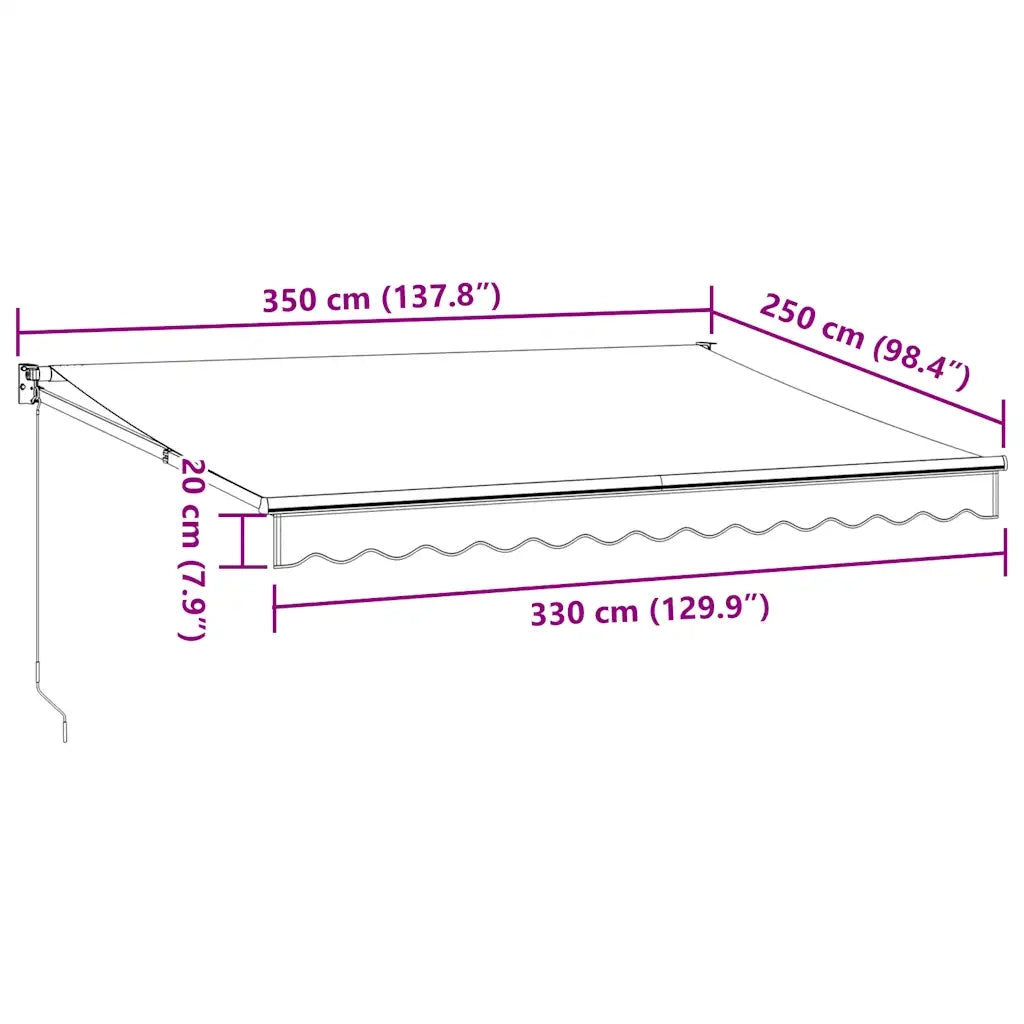 Tenda da Sole Retrattile Manuale Bordò 350x250 cm 3215294