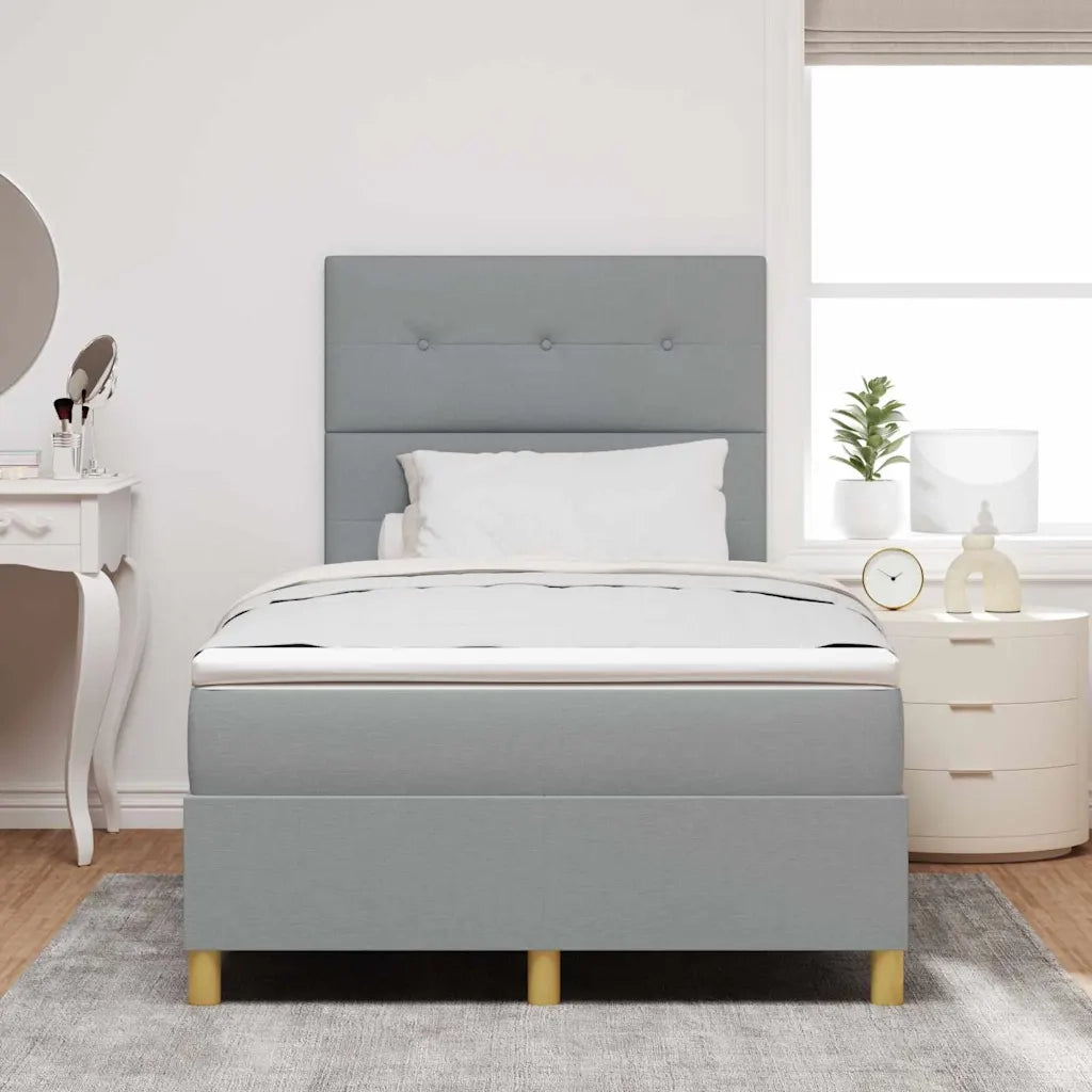 Letto a Sorgente LED Grigio chiaro 120 x 200 cm Tessuto 3343089