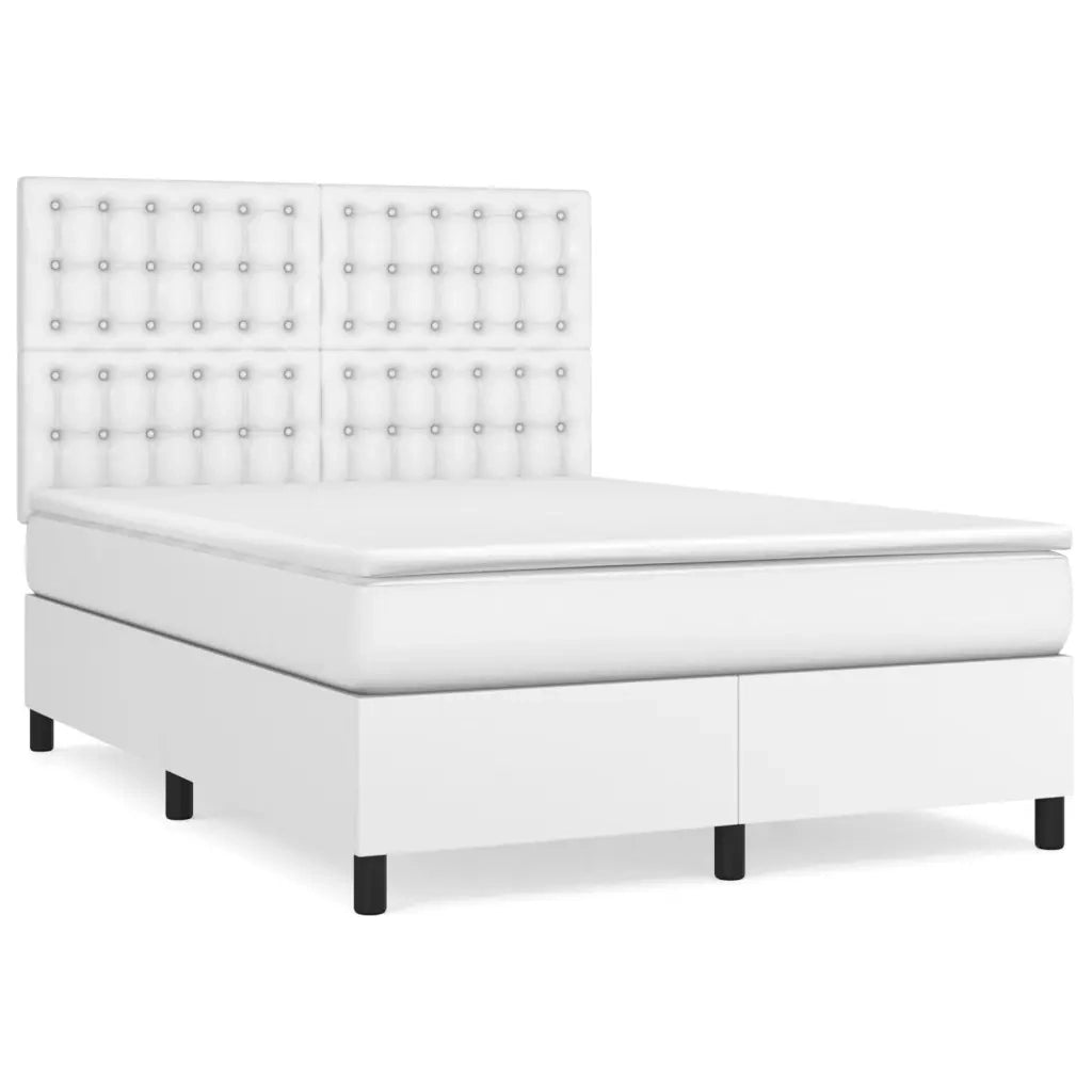 Giroletto a Molle con Materasso Bianco 140x190 cm in Similpellecod mxl 99796