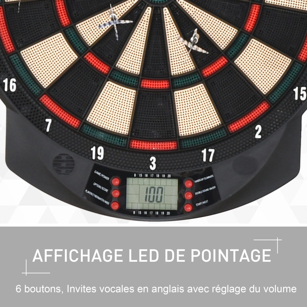 Bersaglio freccette elettronico ¨C Zephmum ¨C 26 giochi principali 185 variazioni per 8 giocatori LCD altoparlante nero