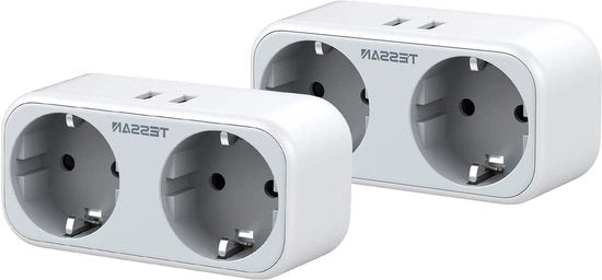 Adattatore USB 2 in 1 con doppie porte USB 24A - Adattatore doppio cavo - Compatibile con piastra di ricarica - Ufficio - Adattatore multi cavo