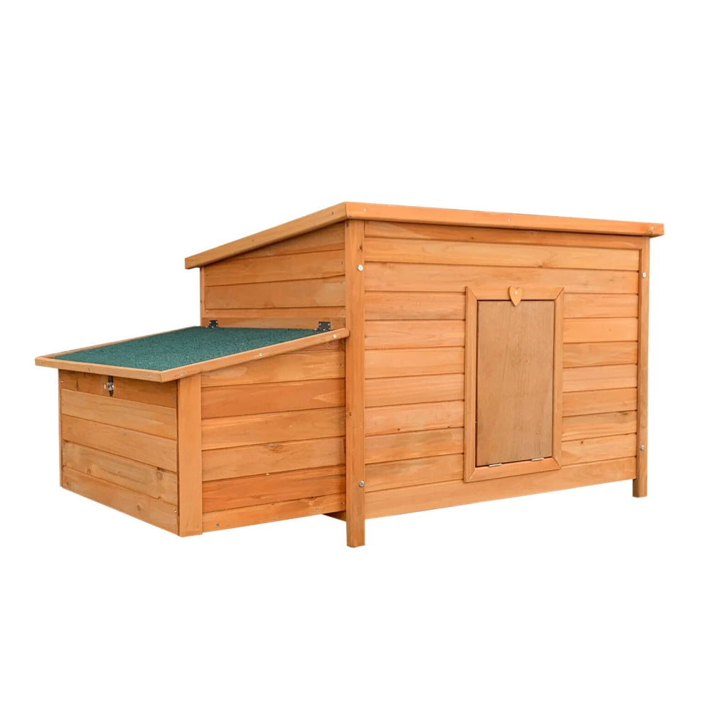 Pratico pollaio compatto con tetto idrorepellente e nido 136 cm legno marrone 16_0000581