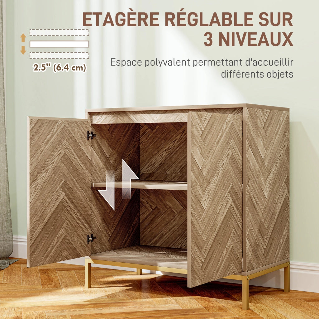 Cassettiera con 2 ante e ripiano regolabile ¨C zephmum ¨C 78x40x78 cm quercia