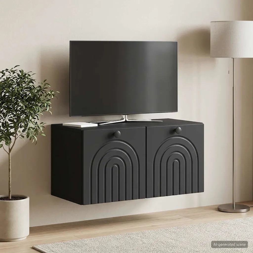 Mobile Porta TV da Muro Nero 59,5 x 31 x 30 cm 898196