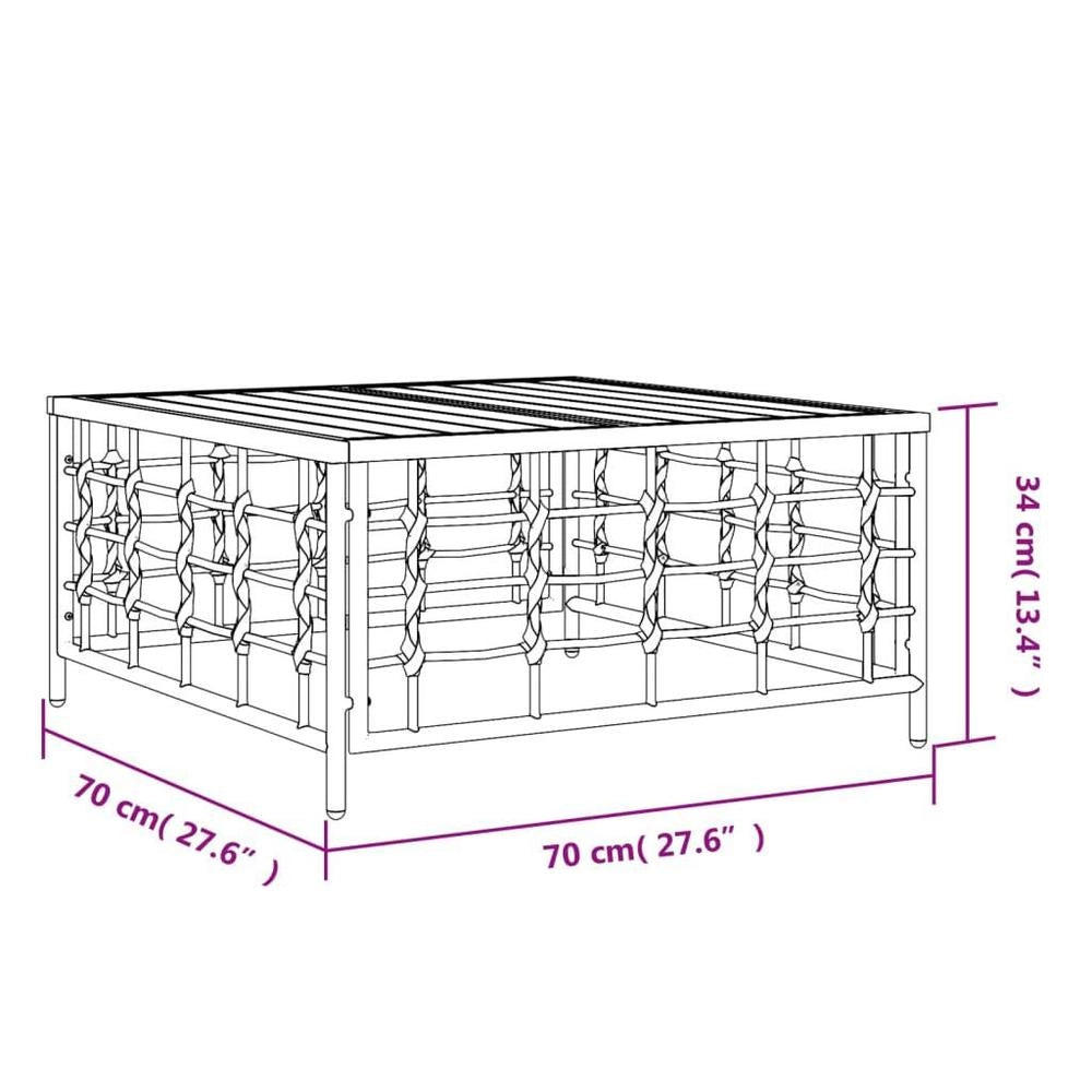 Garden Table Anthracite 70x70x34 Cm Poly Rattan