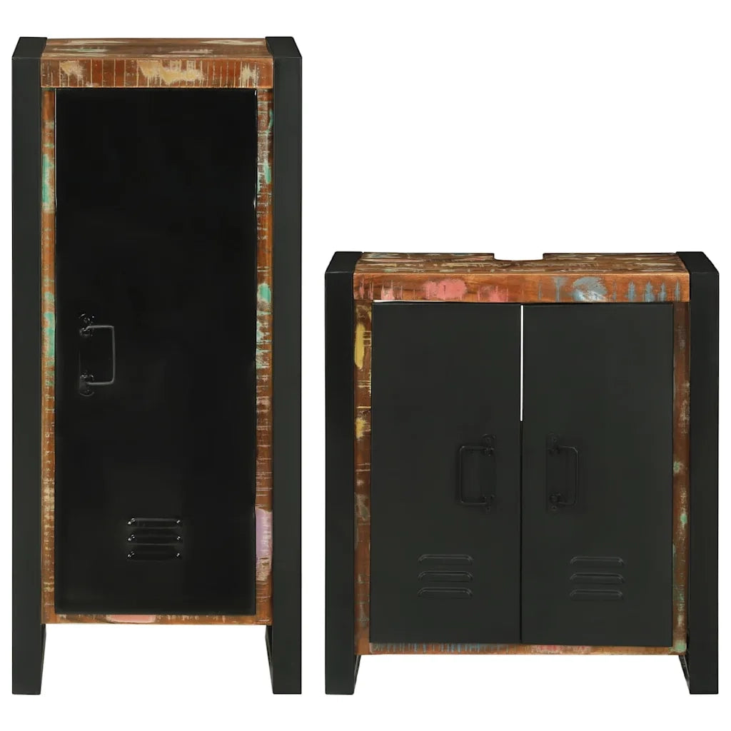 Set di mobili per il bagno 2 pcs Legno massello riciclato