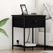Armadio da Notte con cassetto 2 pcs Rovere Nero 42 x 41 x 56 cm 859421