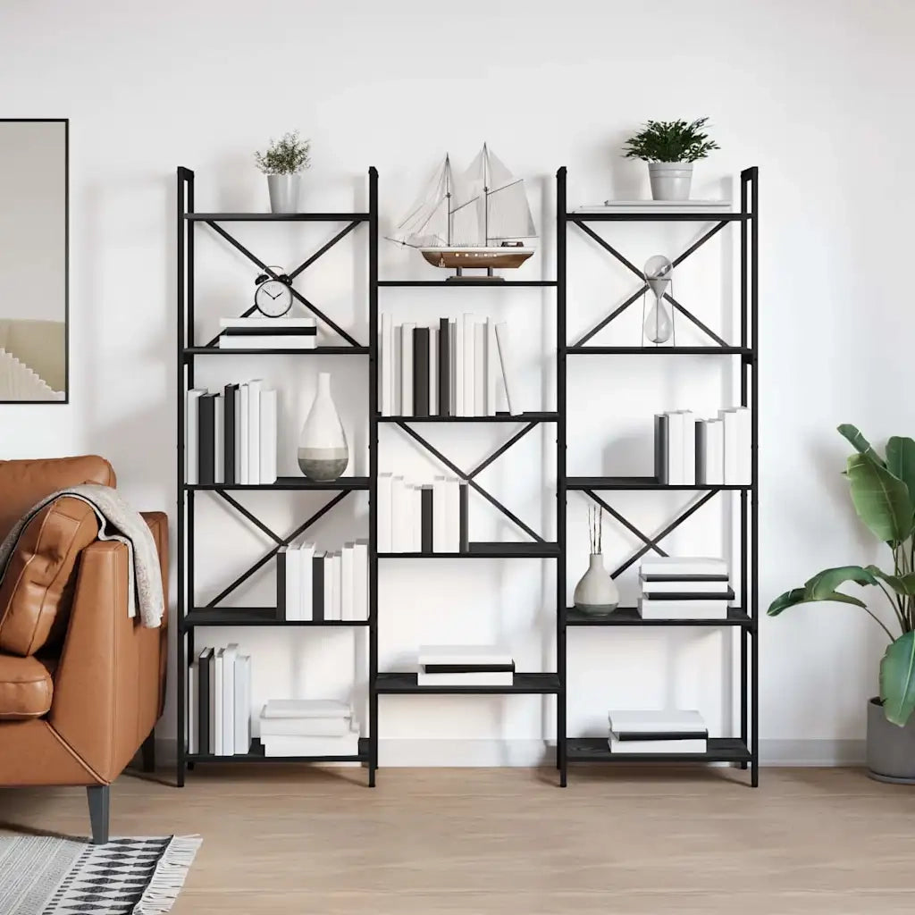 Libreria Rovere Nero 156 x 25 x 167 cm Legno multistrato 868341