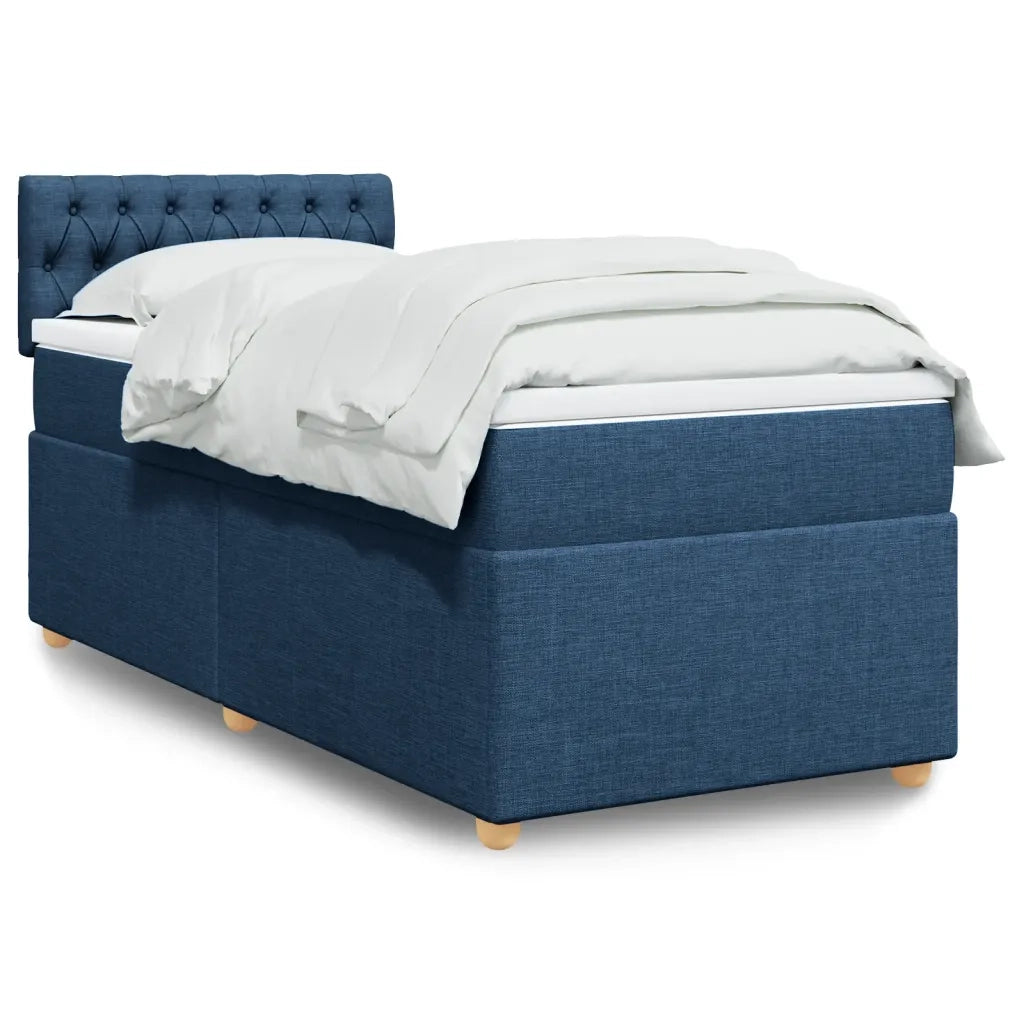 vidaXL Giroletto a Molle con Materasso Blu 90x200 cm inTessuto