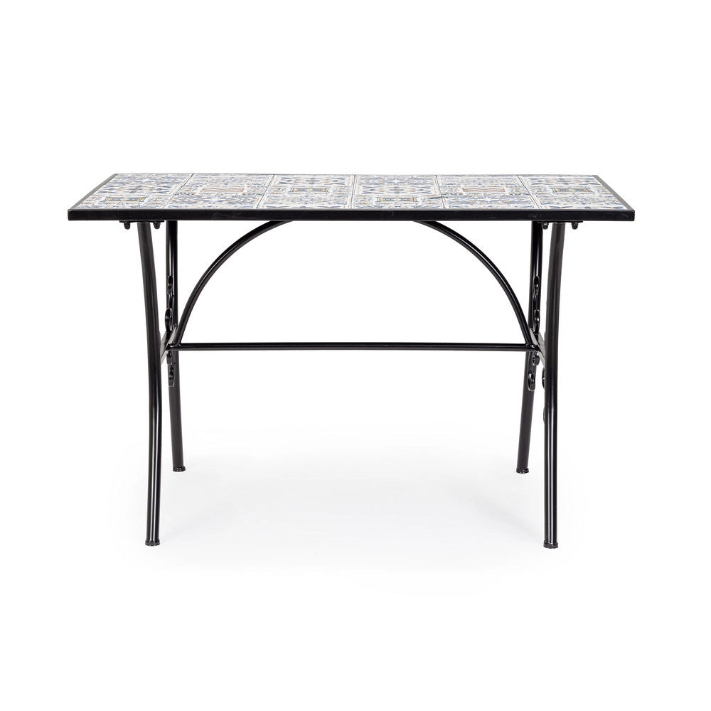 Tavolo da Esterno in Ceramica Rettangolare Arredo Giardino Mykonos