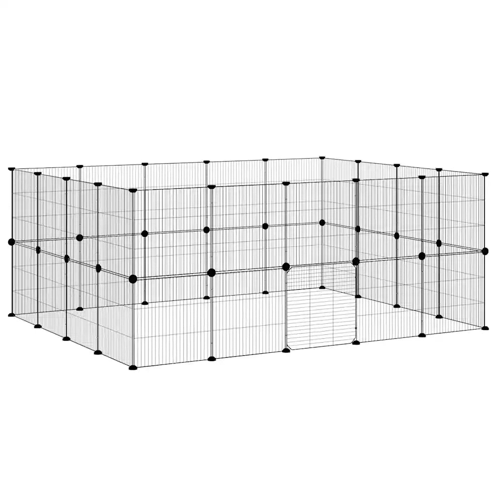 Gabbia per Animali 36 Pannelli con Porta Nera 35x35 cm Acciaio 3114045